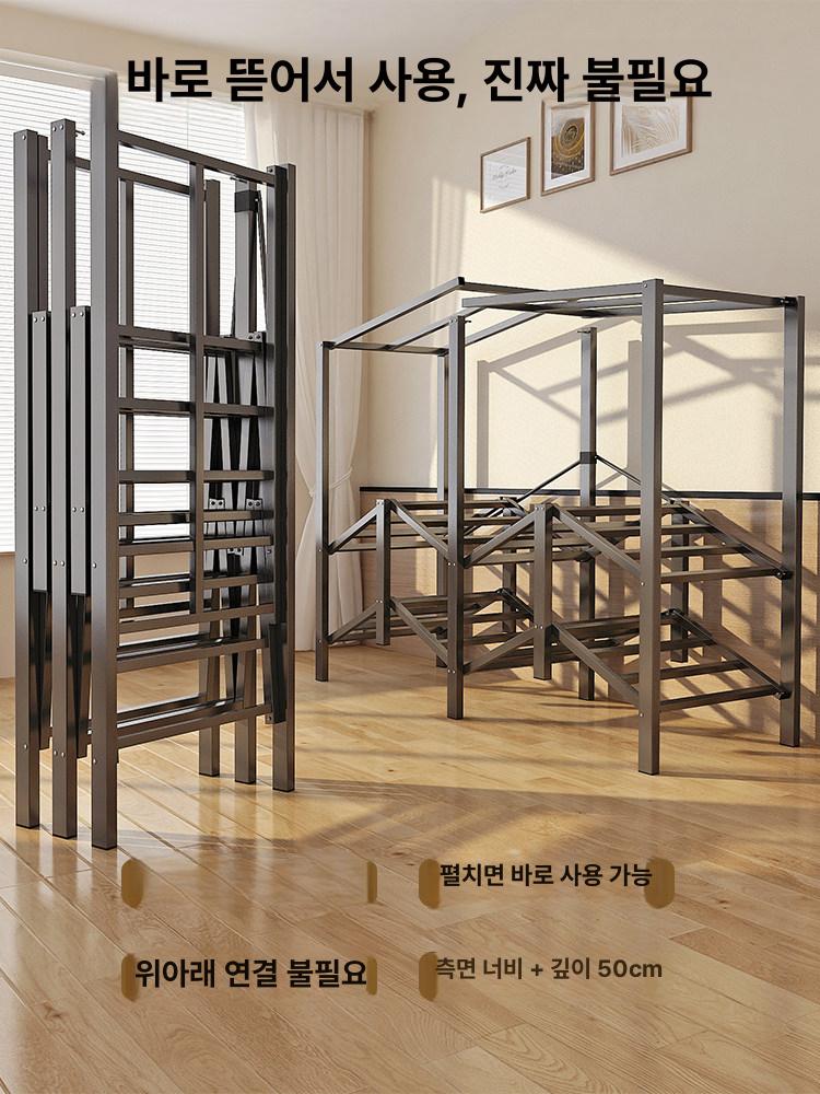 조립식 옷장정리 접이식 이동형 튼튼한 수납 심플 침실 스탠드 원룸 정리선반 자취방 - 상세 이미지 2