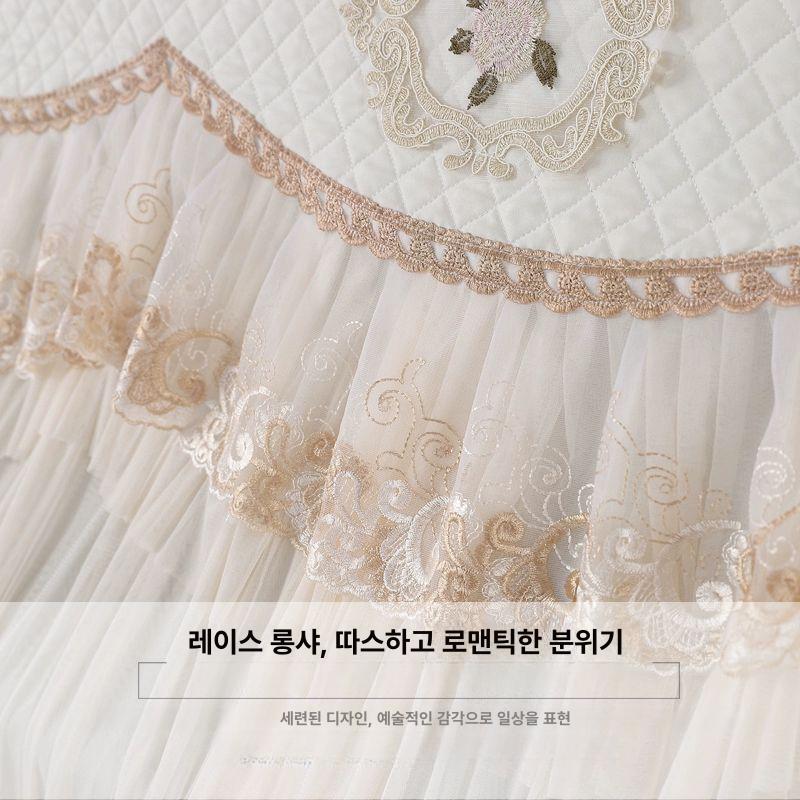 피아노덮개 방진 레이스풀커버 건반보호 상판방수 먼지방지 고급 베이지색 - 상세 이미지 4
