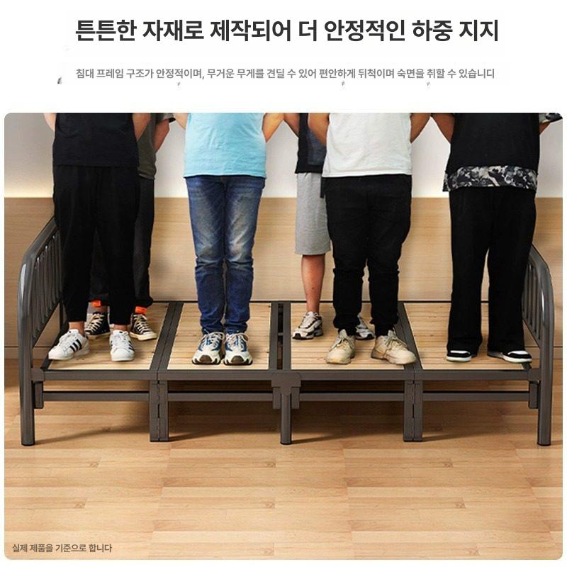 접이식침대 원목슬랫 기숙사침대 공간절약 간이침대 휴게실가구 원룸침대 수납침대 이미지 6