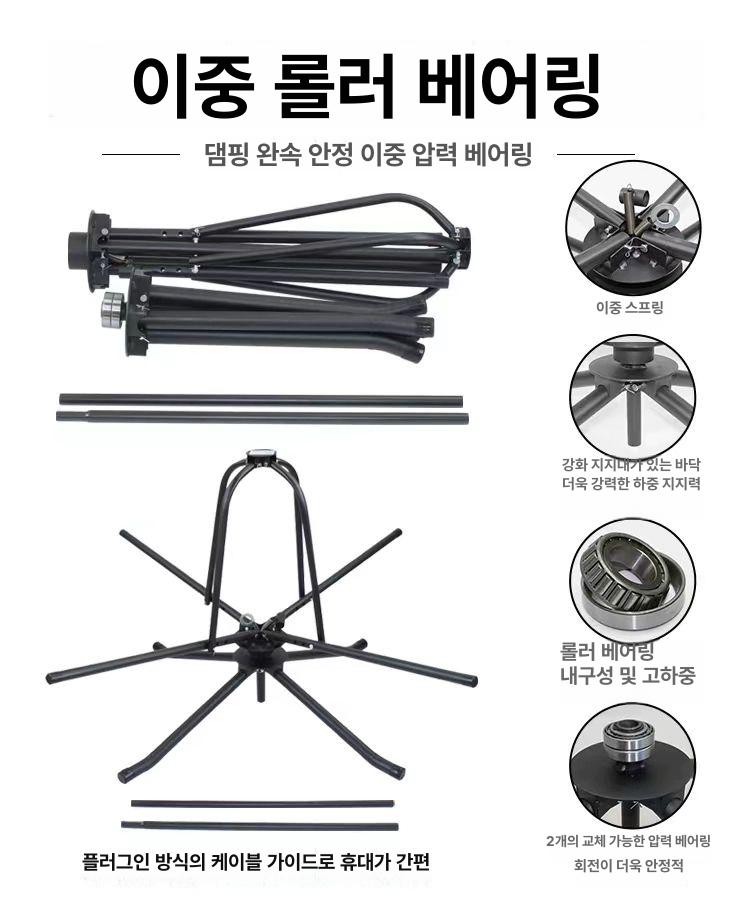 호스정리 꼬임방지기 농약 거치대 농업용 릴 회전식 돌돌이 분무기 약줄가이드 감는 - 상세 이미지 4