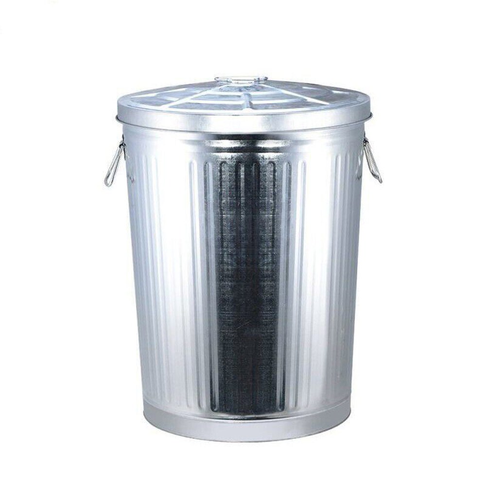 75L 철제 쓰레기통 업소용쓰레기통 원형 양동이 실외 45cmx높이 1 18리터 직경 22cmx높이 29cm 무지 - 상품 이미지