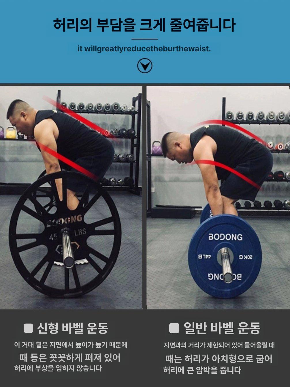 역도 바벨받침대 헬스용품 무게판거치대 데드리프트 운동기구 충격완화 - 상세 이미지 5