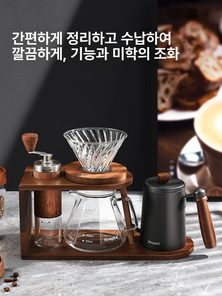 수동 커피머신 핸드드립기 홈카페 커피추출기 캠핑 핸드드립커피 아웃도어 그라인더 - 상세 이미지 3