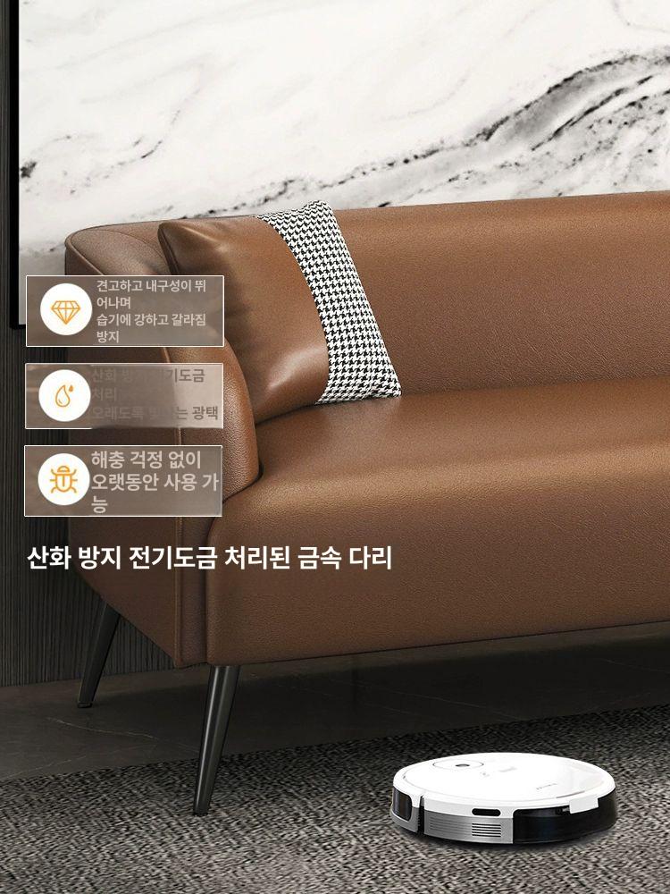 폭좁은 원룸 소파 오렌지색 심플 패브릭 방향 안락 컴팩트 침대용 거실용 - 상세 이미지 4