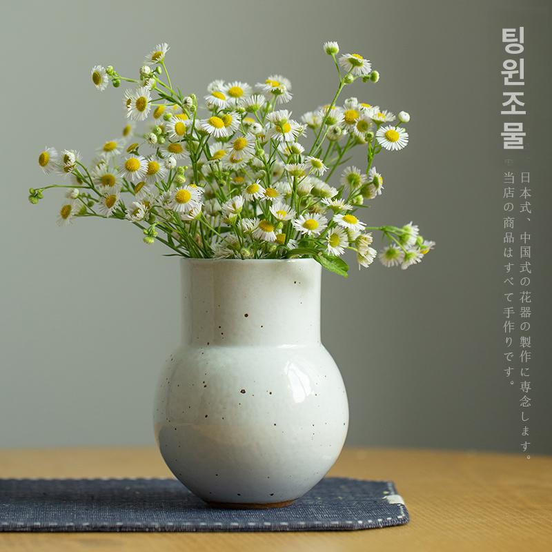 수제 도자기 화병 모스그린 직선형 거실 인테리어 장식 꽃꽂이 오브제 홈 데코 - 상세 이미지 2