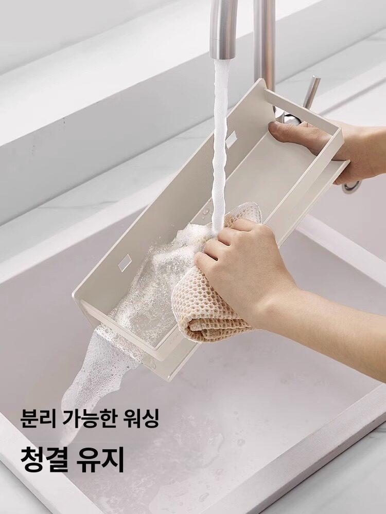 붙이는 벽선반 무타공 카페 음료 향신료 수납 주방 정리 선반 - 상세 이미지 4