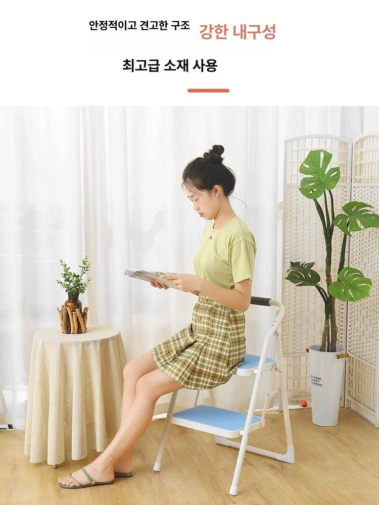 접이식 다용도 주방사다리 실내 미니 가정용사다리 간이 안전스텝 계단형 - 상세 이미지 4