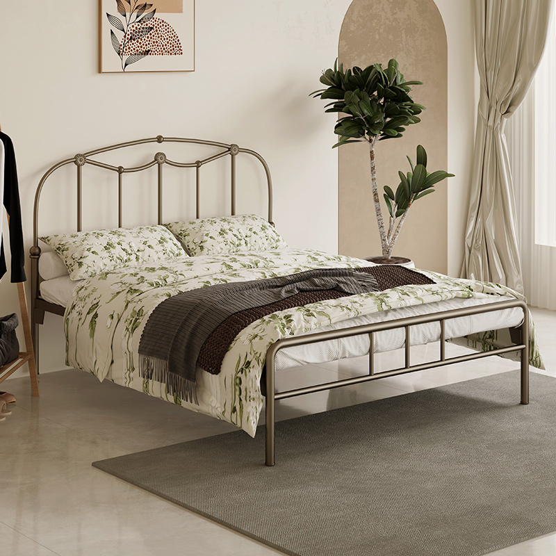 철제 침대 프레임 저상형 조립식 싱글 퀸 원룸 침실용 튼튼하고 빠른조립 화이트 베드 - 상세 이미지 4