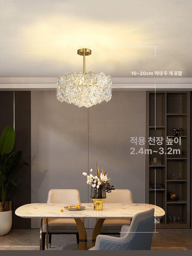 레스토랑 크리스탈샹들리에 식당 고급 침실 다이닝 호텔 모던 천장 주방 램프 - 상세 이미지 3