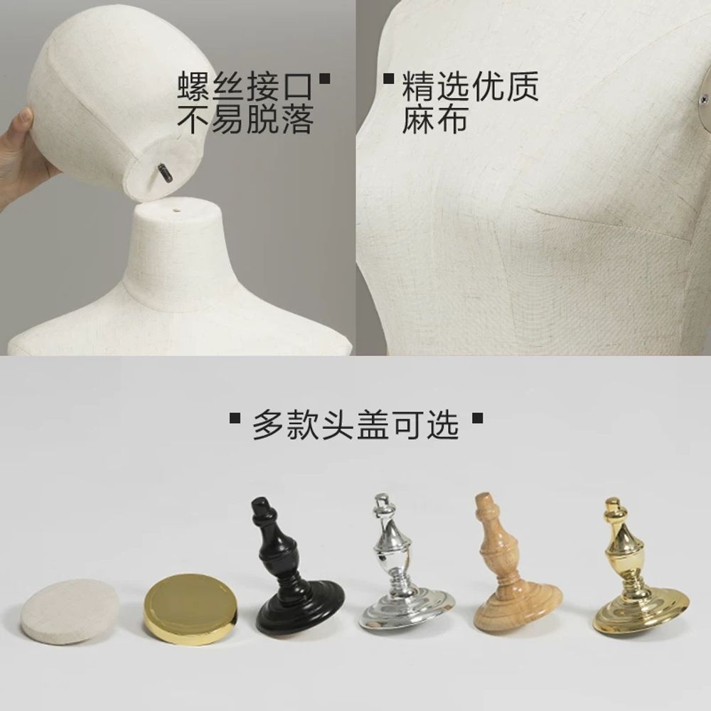 촬영 상반신마네킹 소품 옷가게 전시 여성 직물 마네킨 머리 토르소 진열대 원단 - 상세 이미지 3