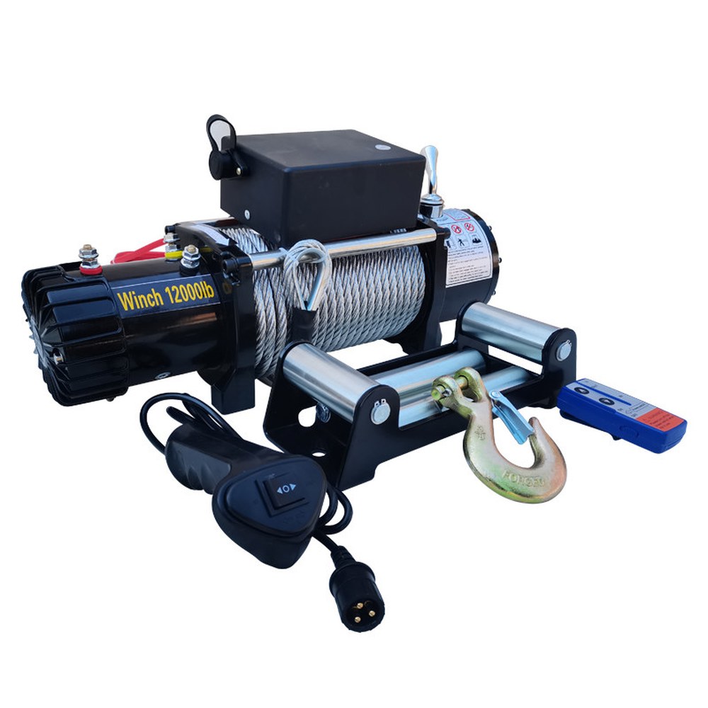 차량용 리프트 견인 전동윈치 1톤전동윈치 12V3000lbs 카본브러쉬 무선 전동 1 12V3000lbs 핸들스위치 - 상품 이미지