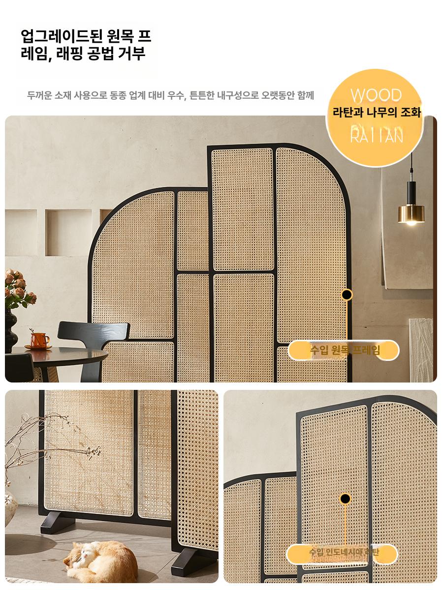 라탄 파티션 스크린 거실 베란다 칸막이 고급형 완성품 설치 - 상세 이미지 5
