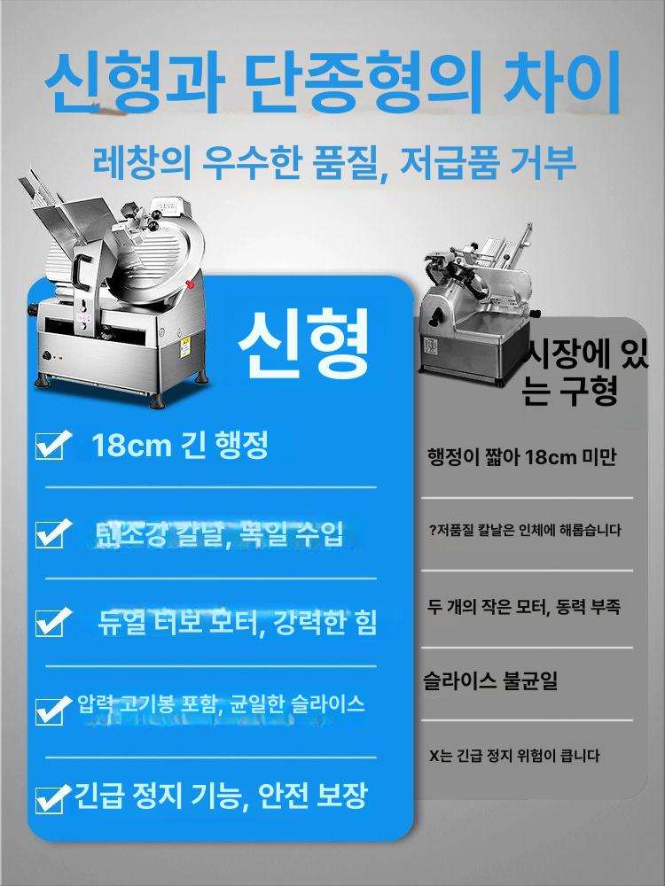 고기절단기 업소용 냉동육 자동 슬라이서 식당 정육점용 육가공 기계 - 상세 이미지 5