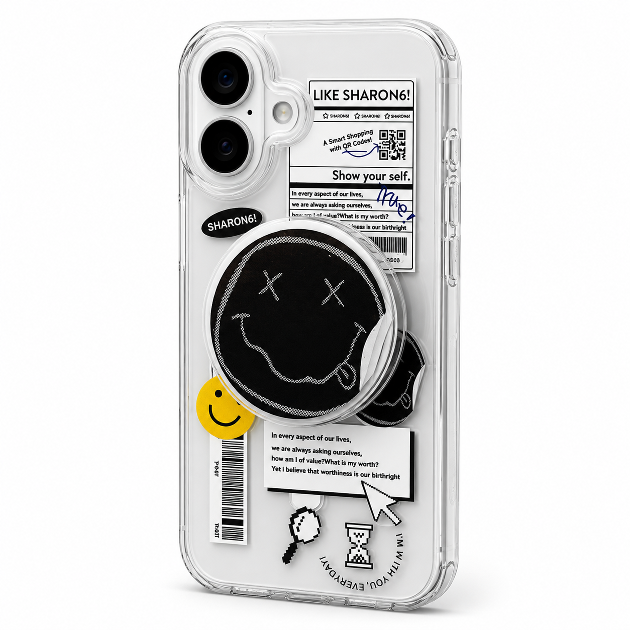 스마일 맥세이프 스마트톡 케이스 블랙, 아이폰16 - 상품 이미지