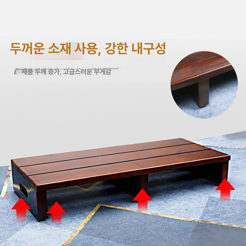 긴발받침 와이드형발디딤대 키높이 원목 길이 세탁실 주방 스툴 보관가능 너비 수납함 - 상세 이미지 4