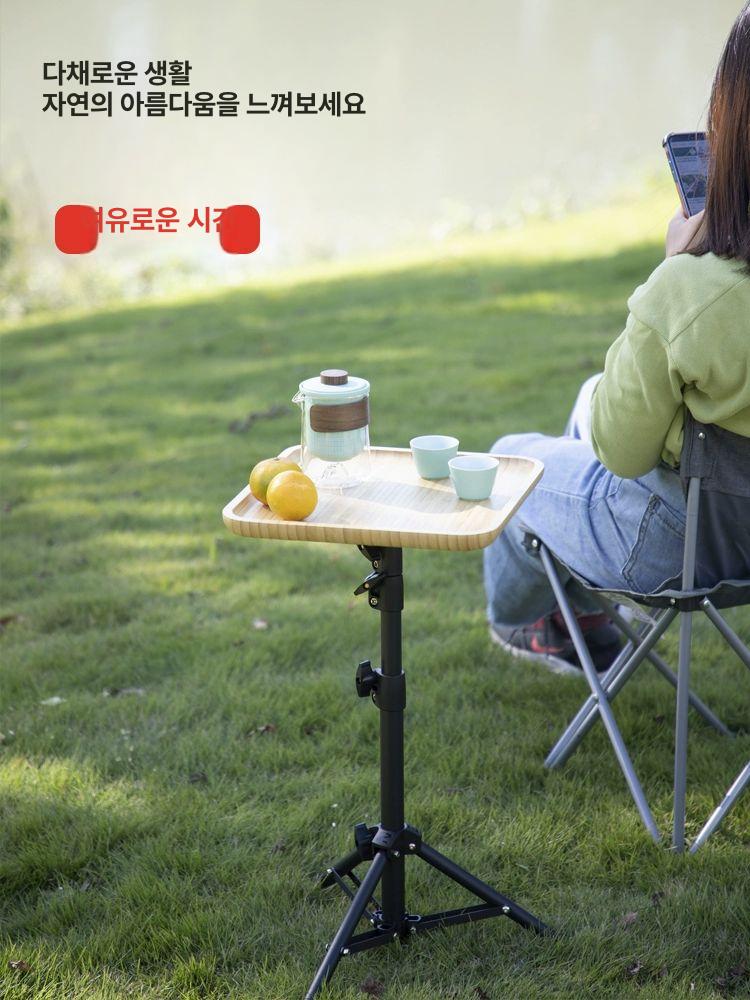 아웃도어 좌식 캠핑테이블 사이드 접이식테이블 원형테이블 간이 감성 - 상세 이미지 5