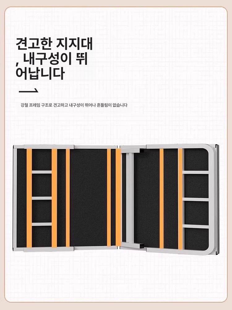 접이식 싱글침대 원룸 공간활용 철제프레임 조립식 저상침대 화이트 강화형 - 상세 이미지 2