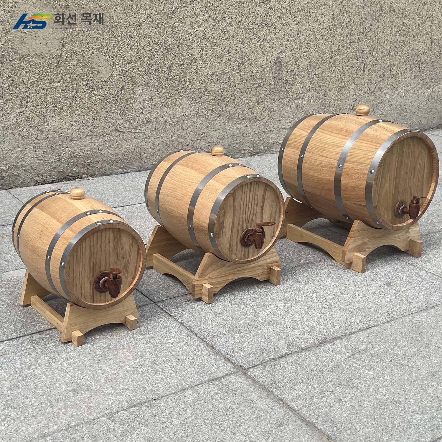 원목 오크통 술 보관함 숙성 용기 투명 밀폐 디스펜서 노즐식 가정용 - 상세 이미지 2