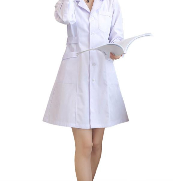 위생 단체복 작업복 여성 의사복 병원 반팔 청결 가운 카라 - 상세 이미지 2