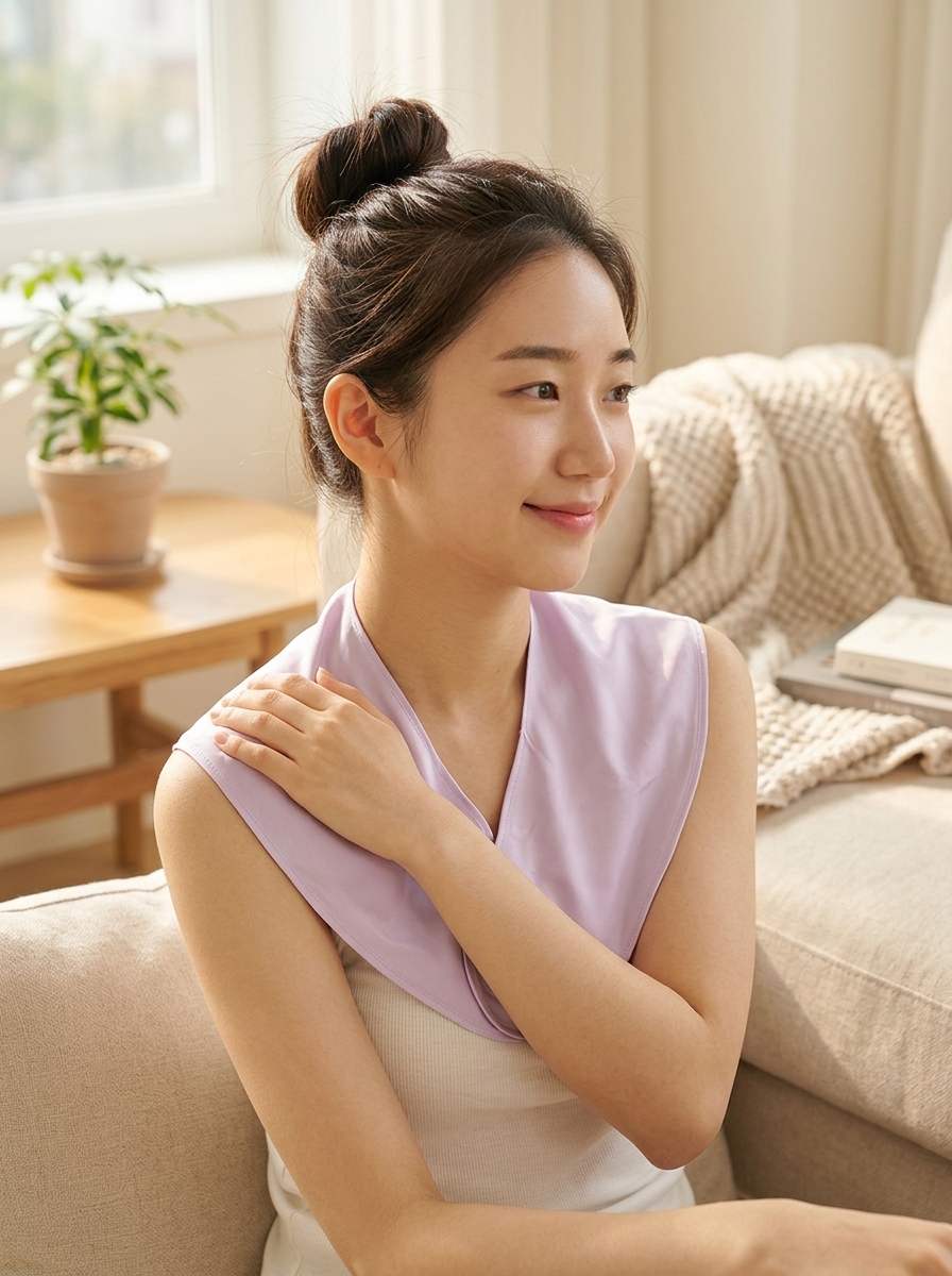 1+1 숨앤휴 냉온 듀얼테라피 숄더머플러 냉찜질 목 어깨 냉각 패드 쿨링케어 - 상품 이미지