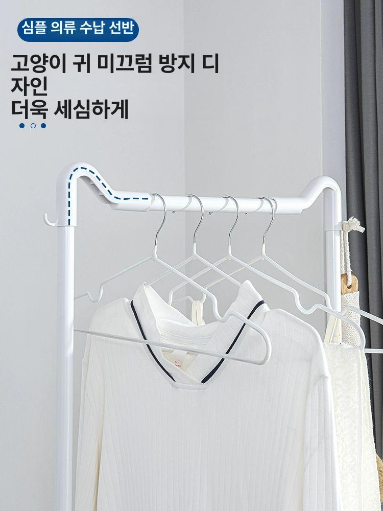 세탁물 수거 바구니 이동식 트롤리 철제 바스켓 옷걸이 햄퍼 카트 - 상세 이미지 3