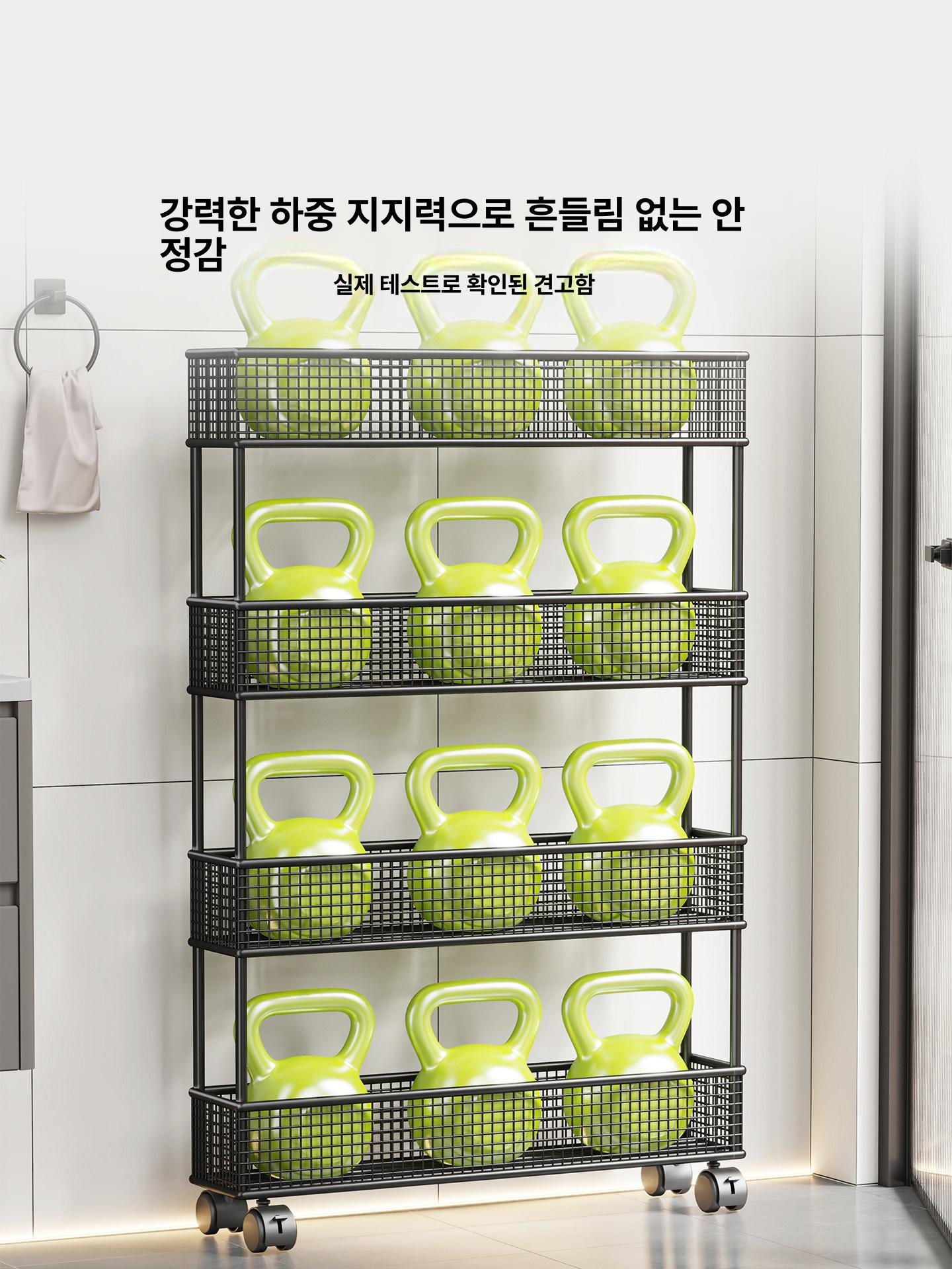 욕실 문뒤 슬림 수납장 좁은 틈새 보관함 벽면 조립식 정리 선반 얇은 수납 - 상세 이미지 5