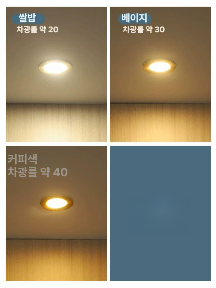 다운라이트 갓 커버 반투명 아크릴 차광막 눈부심 방지 실내 조명 필터 - 상세 이미지 5