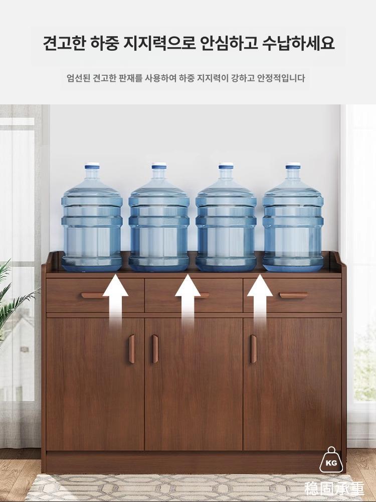 카페 주방 수납장 선반 수납대 멀티 보관함 테이블 우드 다크월넛 인테리어 식탁 - 상세 이미지 4
