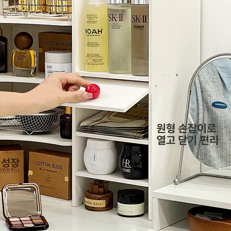 코너 화장품 선반 정리대 사이드 틈새 화장대 욕실 우드 모서리 정리 립스틱 다용도 수납 - 상세 이미지 5