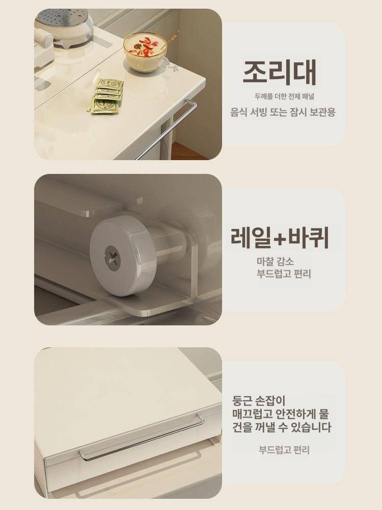 렌지 선반 전자레인지 오븐장 슬라이드 서랍 수납장 거치대 주방수납 - 상세 이미지 3