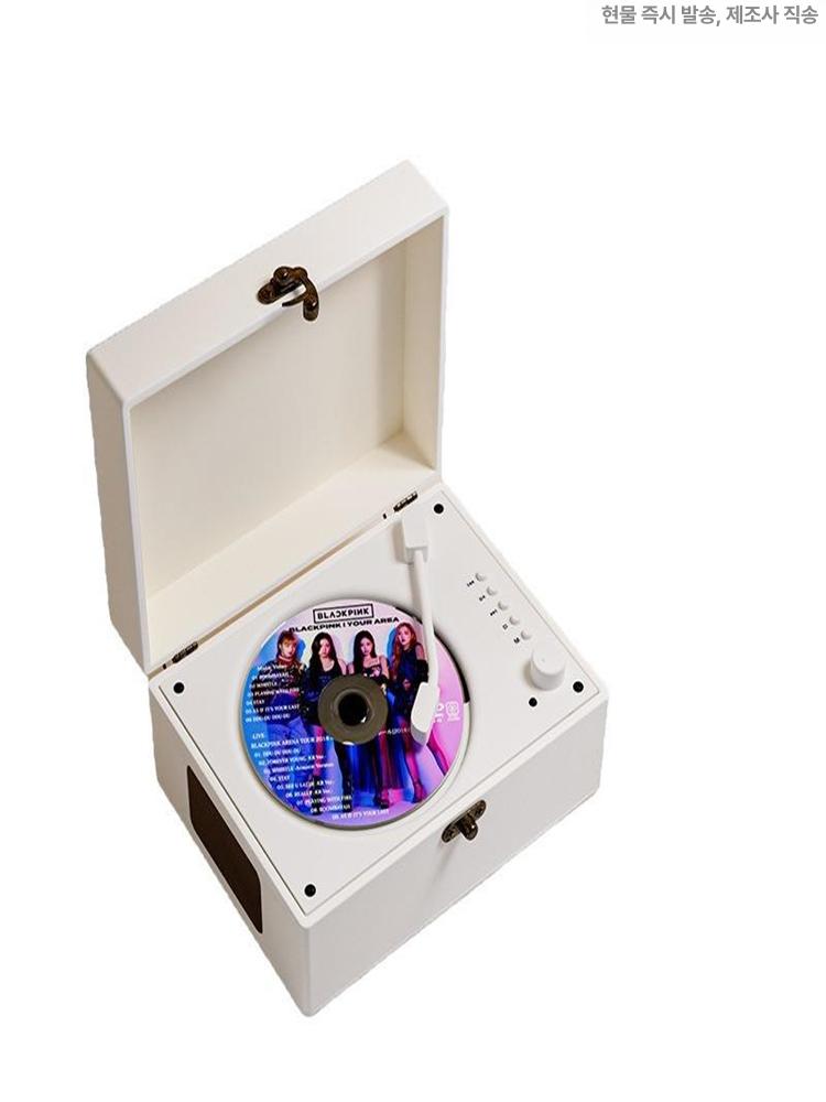 레트로 턴테이블 라디오 블루투스 스피커 올인원 비닐레코드 CD 플레이어 뮤직 오디오 - 상세 이미지 5