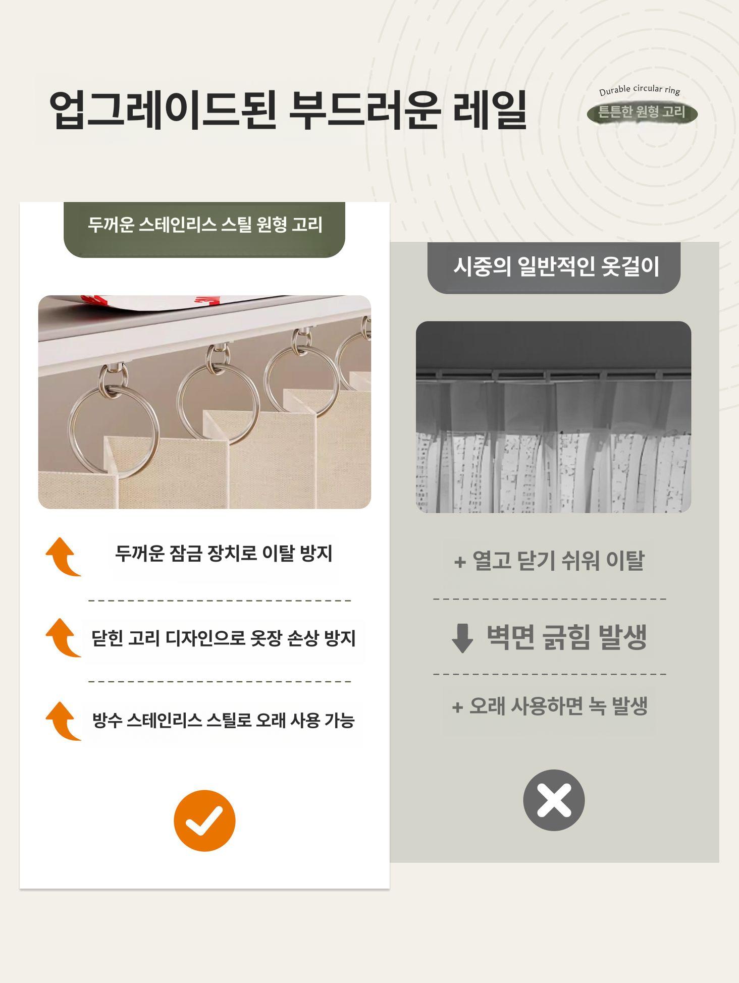 암막 커튼 자외선차단 벽부착 원룸 간편설치 셀프시공 공간분리 접착식 - 상세 이미지 3
