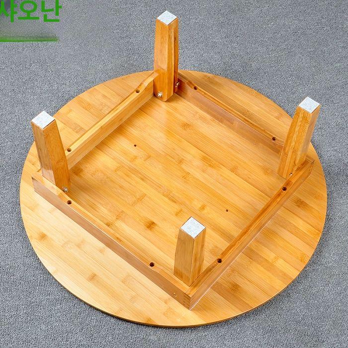 원목 원형 밥상 좌식 테이블 접이식 다리 미니 좌탁 티테이블 교자상 전통 밥상 - 상세 이미지 3