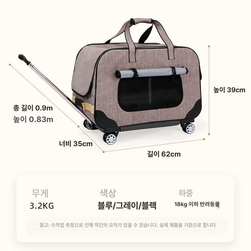 반려동물 이동식 캐리어 고양이 강아지 외출용 통풍 투명 가방 여행 펫백 - 상세 이미지 4