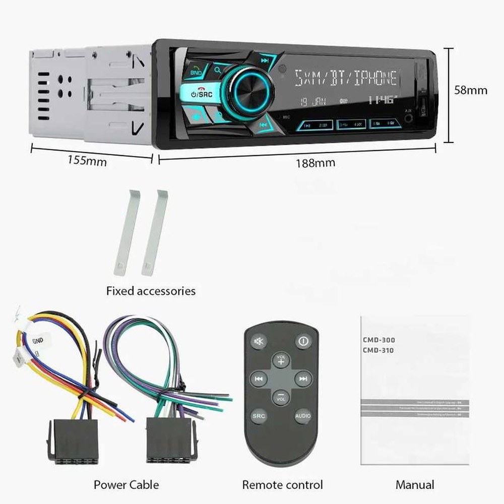 자동차 스테레오 SD USB 오토 라디오 테레오 Yatour 플레이어 1 12V 범용 플러그 정부표준배치 - 상품 이미지