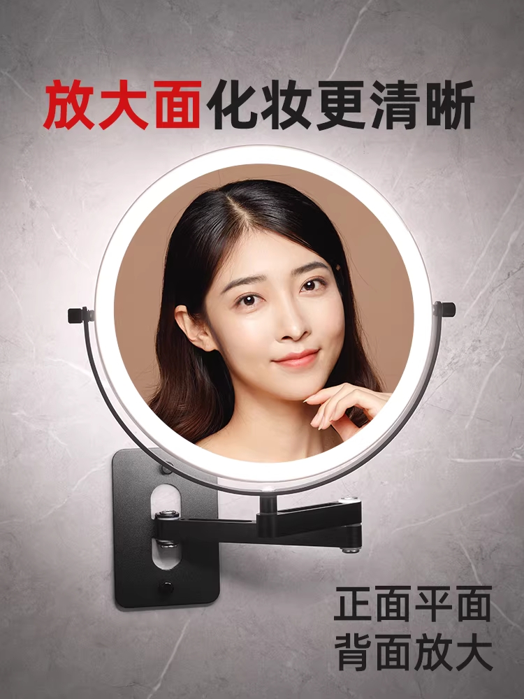 호텔 욕실 확대경 샤워부스 샤워기 면도 조명 거울 3배 - 상세 이미지 5