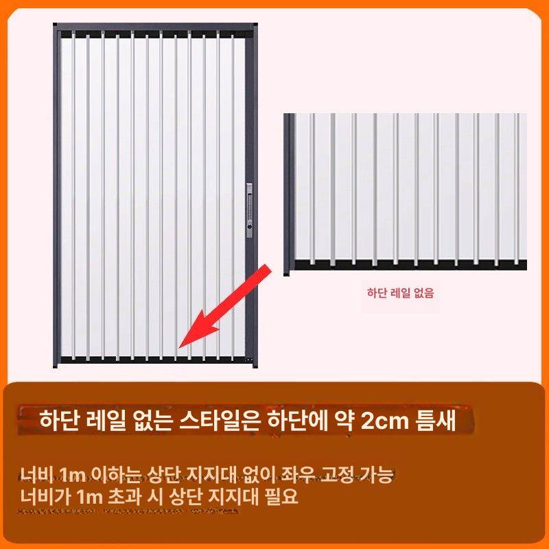 알루미늄 접이식 도어 레일 문 폴딩 문짝 간이 합금 미닫이 욕실 화장실 슬라이딩 간이문 - 상세 이미지 5
