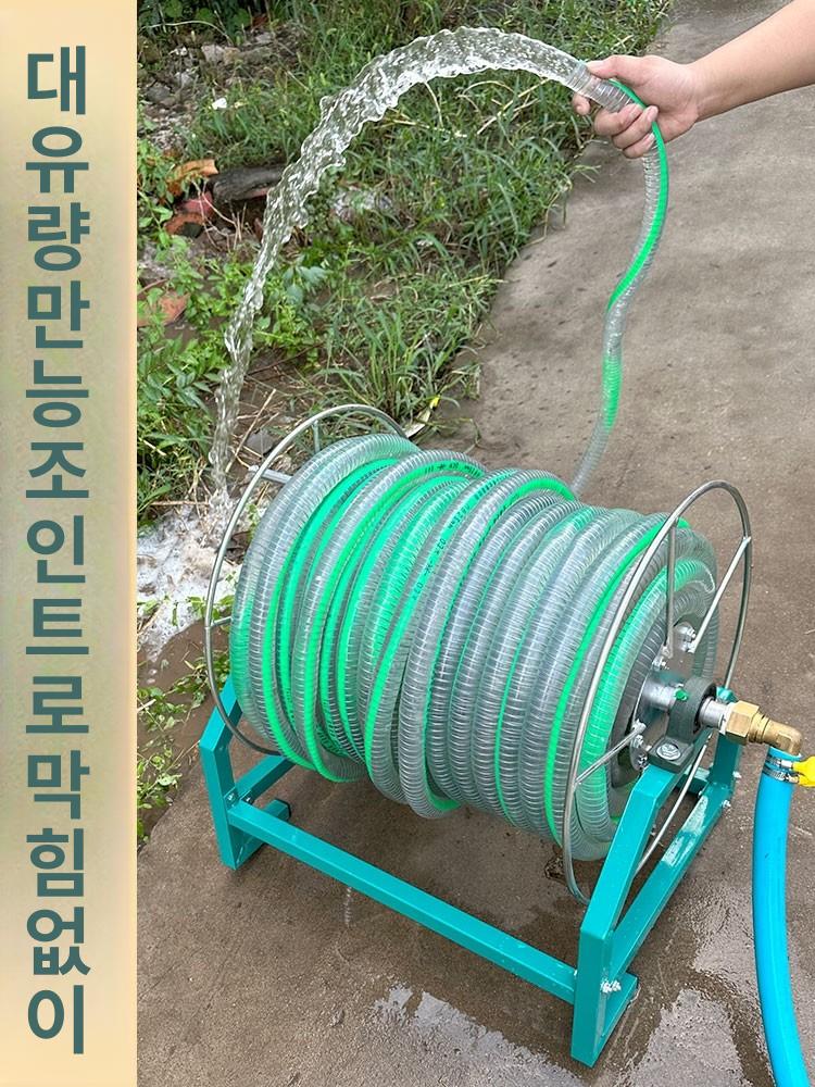 호스 줄 릴 벽면 거치대 트럭 권치기 난간 파이프 권취기 고압 걸이 와인딩 자동 - 상세 이미지 4