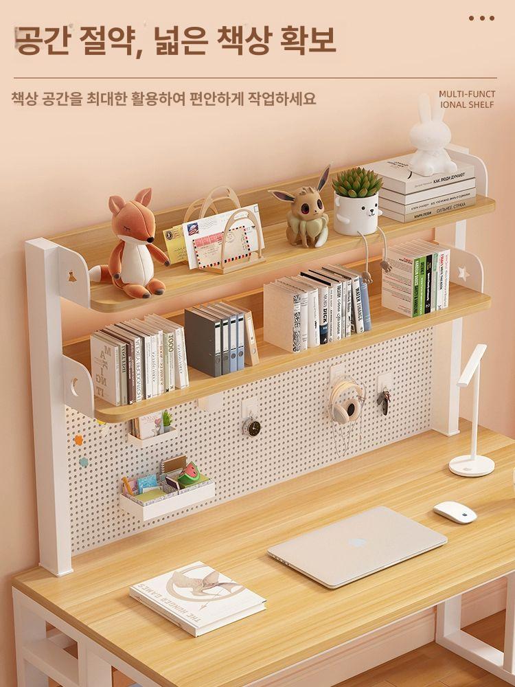 책상 위 선반 서랍식 책장 수납장 타공판 정리함 원목 데스크 소품 정리 세트 - 상세 이미지 5
