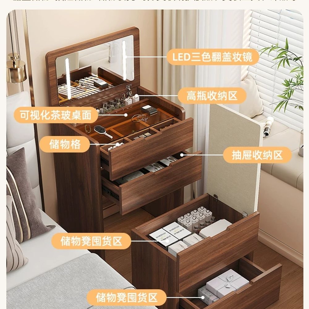 침실 확장형 수납형화장대 콘솔 서랍형 원목화장대 거울포함 수납화장대 디자인 - 상세 이미지 2
