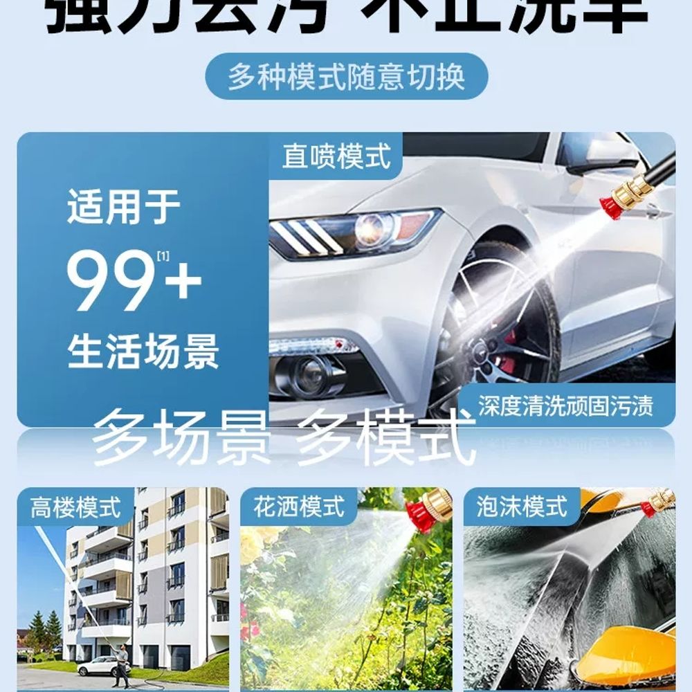 휴대용 리튬배터리 고압세차건 스프레이 세차기 세척기 거품 충전 클리너 세차용품 - 상세 이미지 4