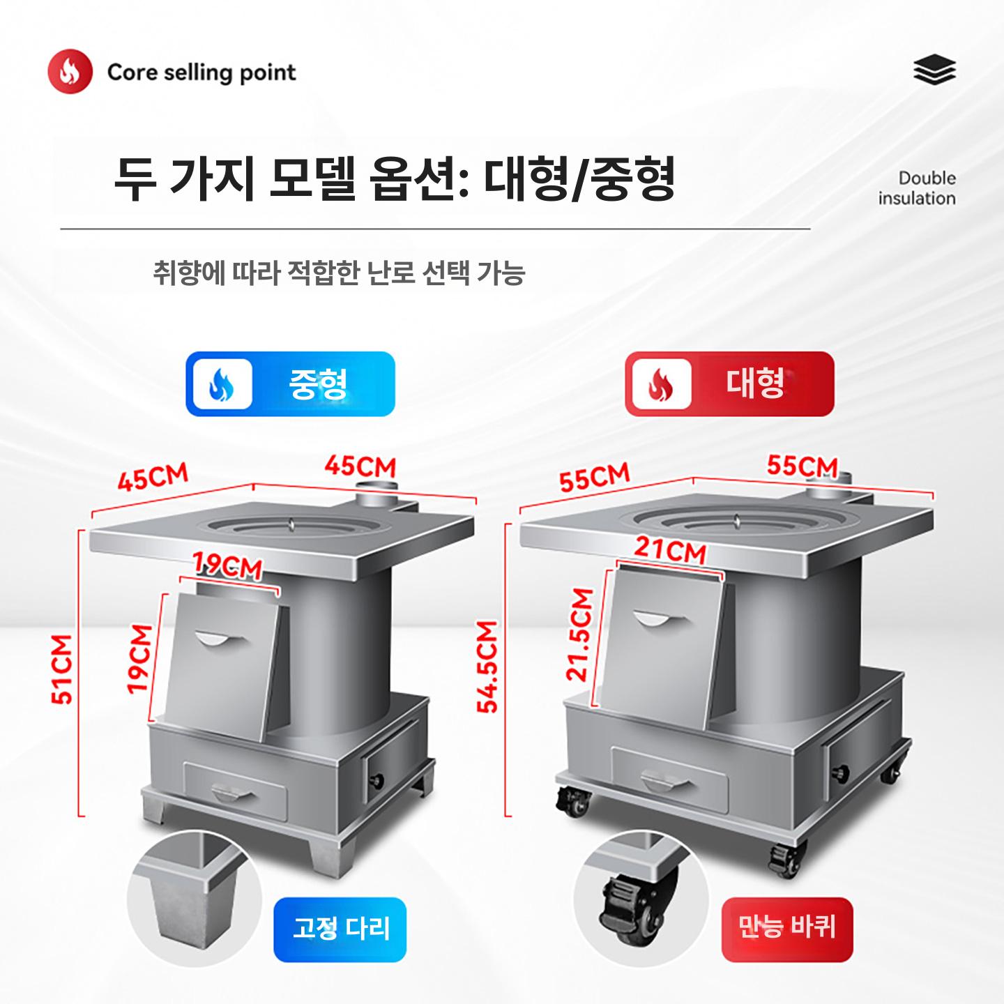 야외 화덕 불멍 무쇠가마솥 스토브 장작 숯불 화목난로 캠핑용 불판 주물 훈제 주철 - 상세 이미지 2