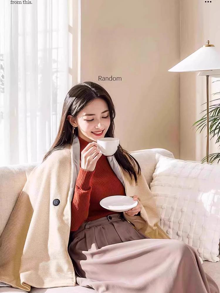 충전식 발열 숄 온열 겨울 차박 보온 입는담요 휴대용 지퍼 블랭킷 난방 - 상품 이미지