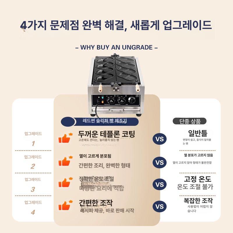 전기식 빵기계 베이커리 메이커 가정용 계란빵 간식 상업용 업소용 와플팬 제조기 - 상세 이미지 5