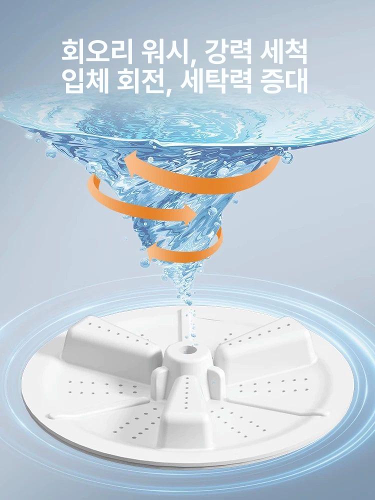 여행용 세탁기 속옷 캠핑 미니 기숙 휴대용 그린 탈수 손빨래 건조기 양말 - 상세 이미지 3