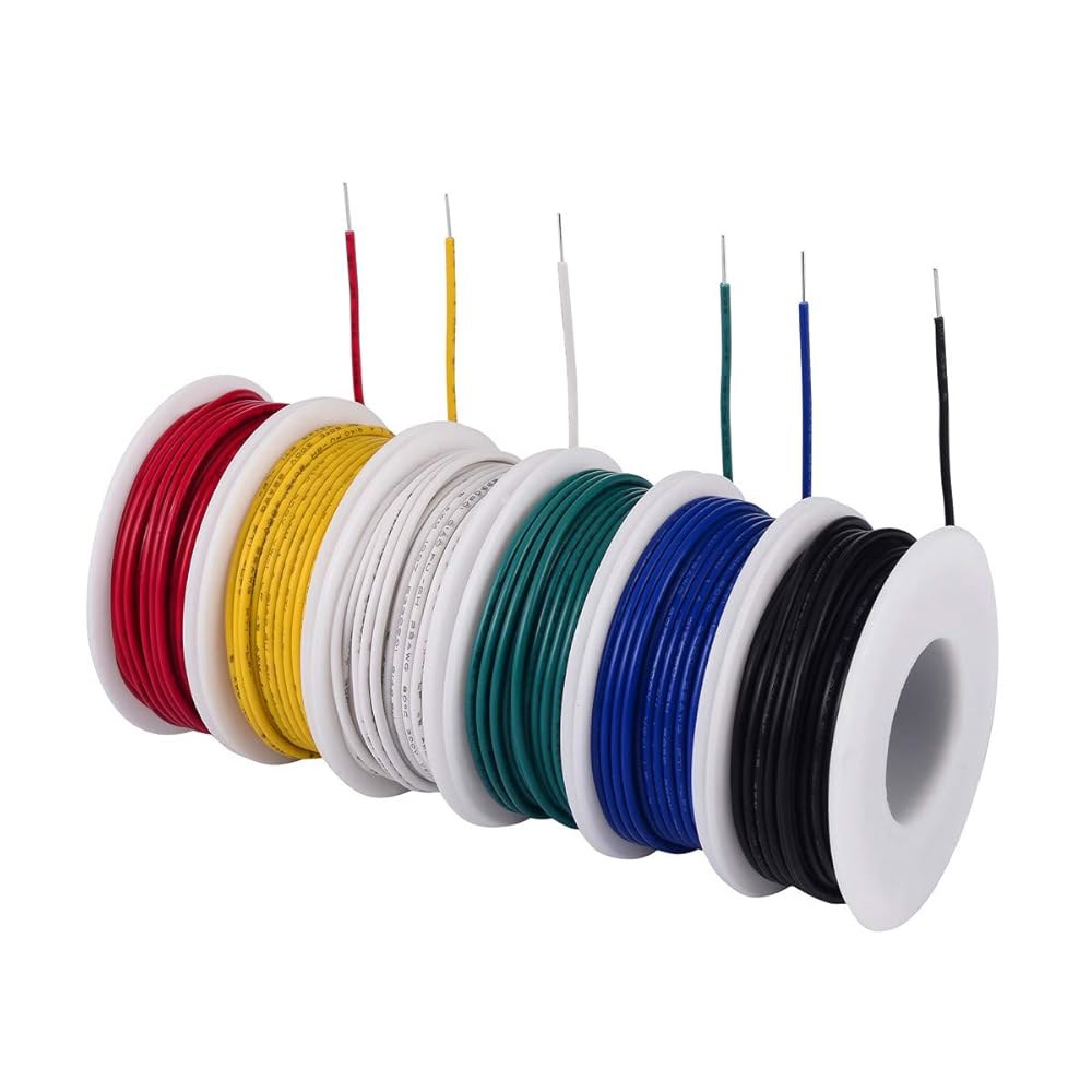 TUOFENG 22 AWG 와이어 솔리드 코어 후크업 와이어, 6가지 다른 색상의 브레드보드 각각 30피트, 아두이노용 PVC가 장착된 전자 - 상세 이미지 3