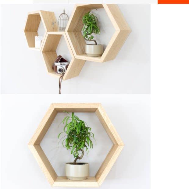 벌집형 수납장 벽걸이 장식장 격자 벽선반 디스플레이 거실 인테리어 진열장 - 상세 이미지 2