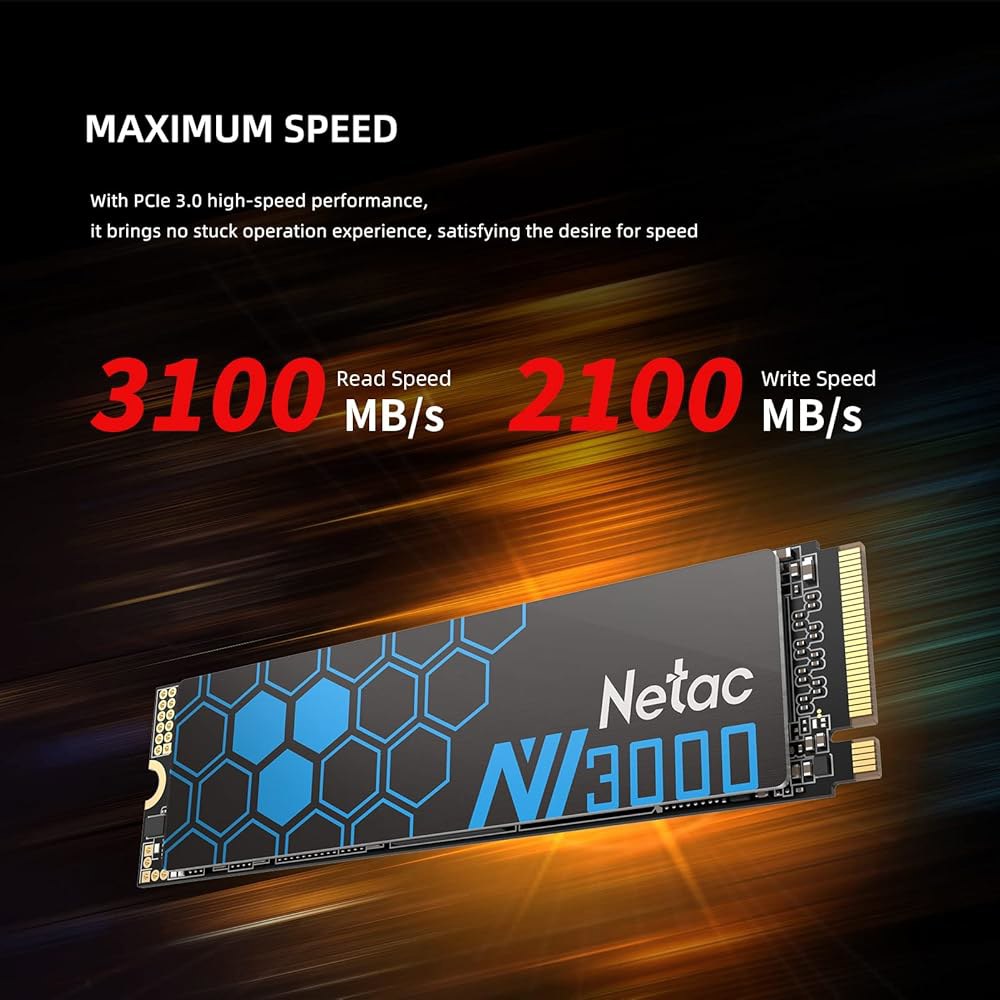 게임용으로 제작된 최대 3,100MB/s 300TBW의 알루미늄 히트 스프레더 M.2 내장 솔리드 스테이트 드라이브가 탑재된 Netac 500GB NVMe PCIe Gen3x4 - 상세 이미지 3