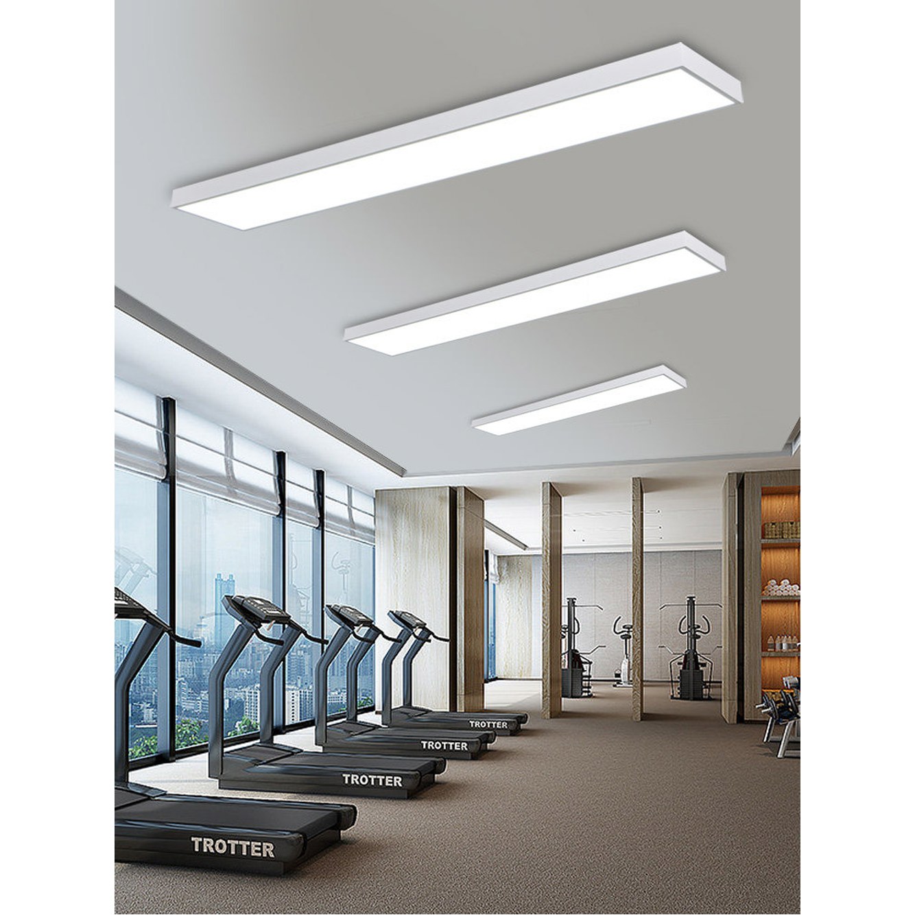 led 평판등 면조명 부억등 천장등 2등 형광등 일자 60W 엘이디 라운드 60x20 백색광 32W - 상세 이미지 2
