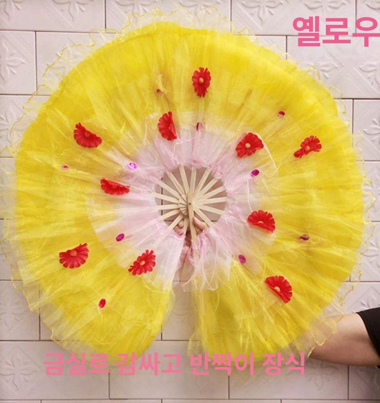 무용 공연용 손부채 워십 예배 소품 댄스 의식용 부채 무용복 악세서리 장식품 - 상세 이미지 3